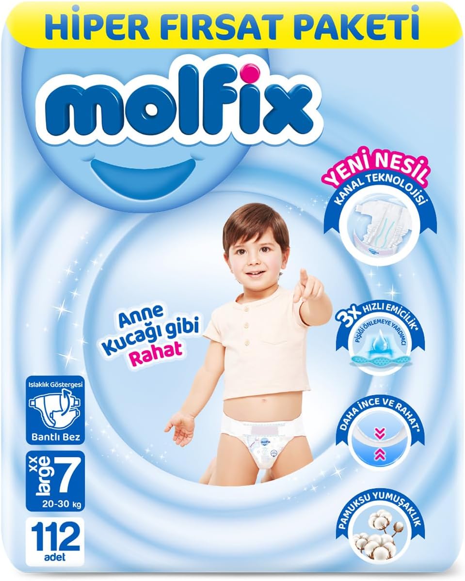 Molfix Kanal Teknolojisi Hiper Fırsat Paketi 7 Beden XXL 112 Adet