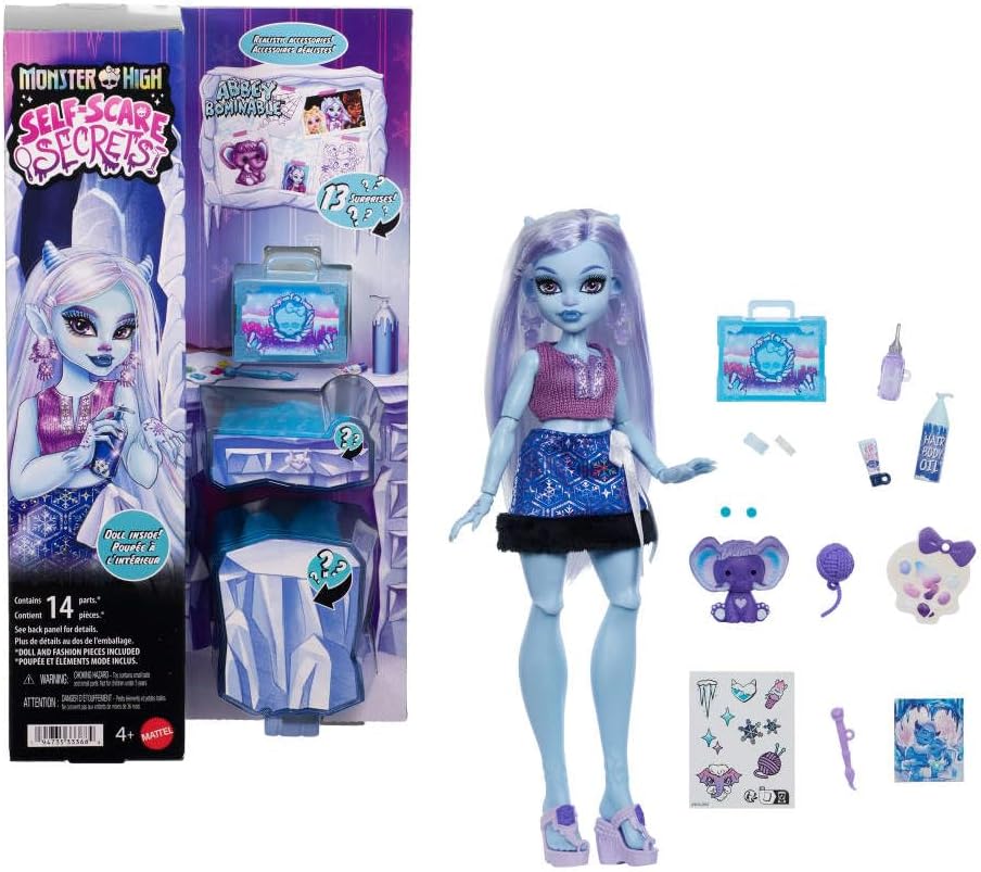 Monster High Kendini Korkutma Sırları Abbey Bominable Bebek ve Aksesuar Seti 13 Gerçekçi Sürprizler Kına, Boyama ve Tığ El Sanatları